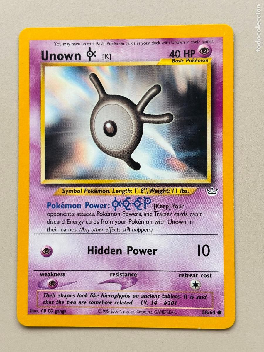 Trading cards: POKEMON TCG - UNOWN ( NEO REVELATION # 58 )