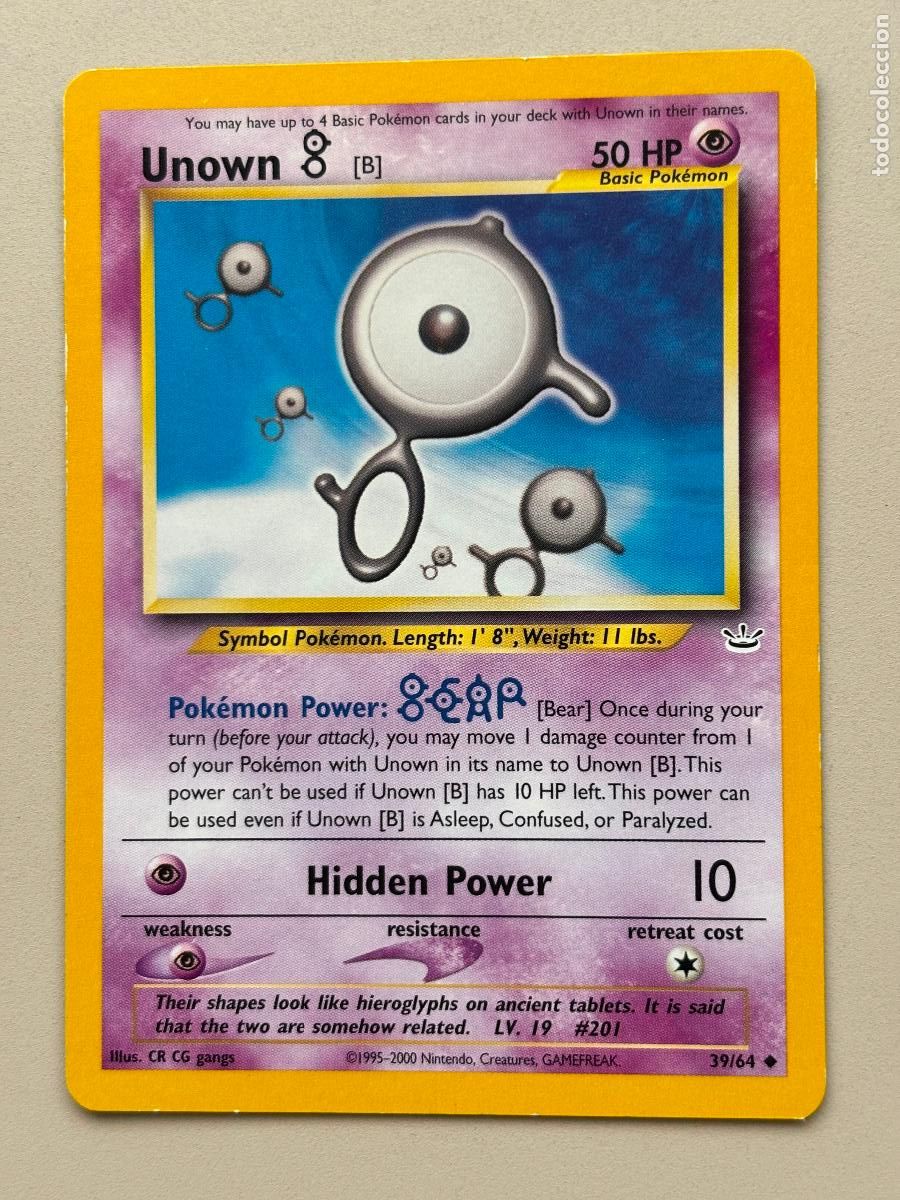 Trading cards: POKEMON TCG - UNOWN ( NEO REVELATION # 39 )