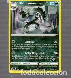 Trading cards: CROMO DE POK&Eacute;MON DE FASE 2 OBSTAGOOM DE GALAR PS 170 N&ordm; 862 DEL A&Ntilde;O 2021