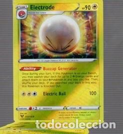 Trading cards: CROMO DE POK&Eacute;MON DE stage 1 electrode hp 90 DEL A&Ntilde;O 2020