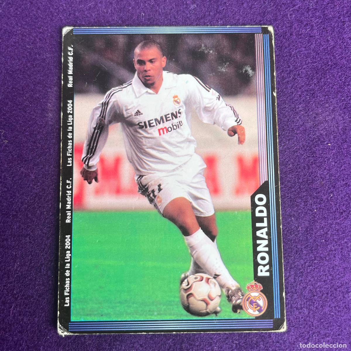 Trading cards: CROMO DE FUTBOL. LAS FICHAS DE LA LIGA 2004. 2003/2004. RONALDO. REAL MADRID. MUNDICARDS. MC.
