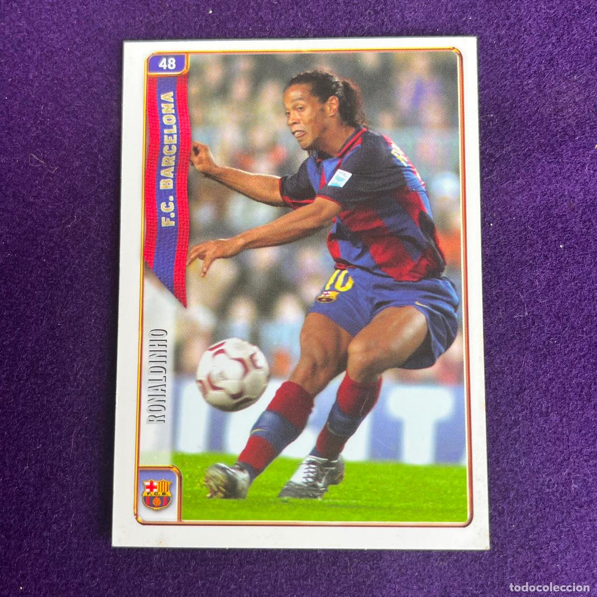 Trading cards: CROMO DE FUTBOL. LAS FICHAS DE LA LIGA 2005. 2004/2005. RONALDINHO. BARCELONA. MUNDICARDS. MC.
