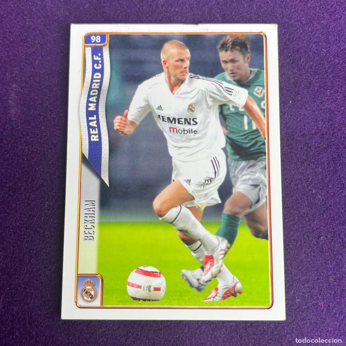 Trading cards: CROMO DE FUTBOL. LAS FICHAS DE LA LIGA 2005. 2004/2005. BECKHAM. REAL MADRID. MUNDICARDS. MC.