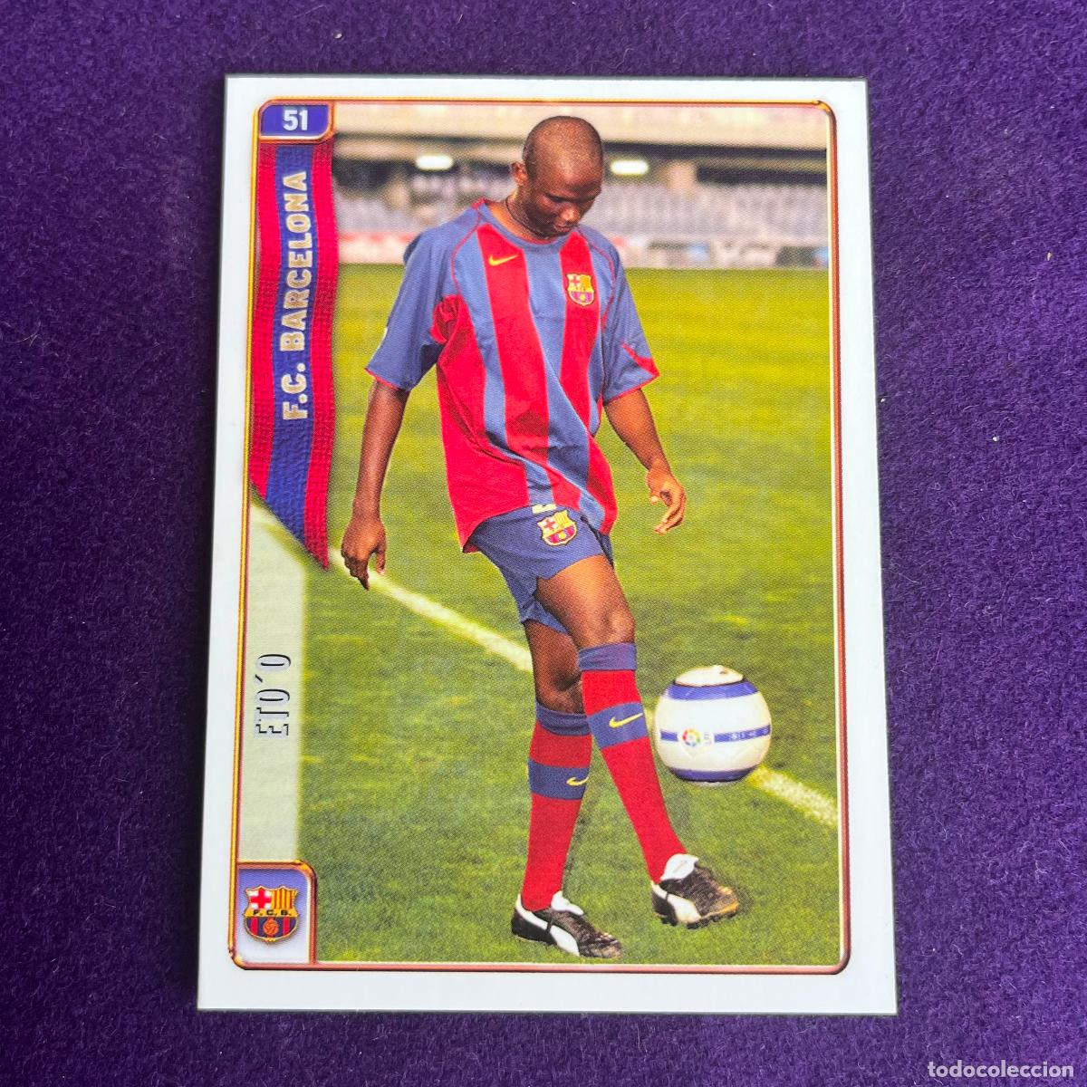 Trading cards: CROMO DE FUTBOL. LAS FICHAS DE LA LIGA 2005. 2004/2005. ETO&acute;O. BARCELONA. MUNDICARDS. MC.
