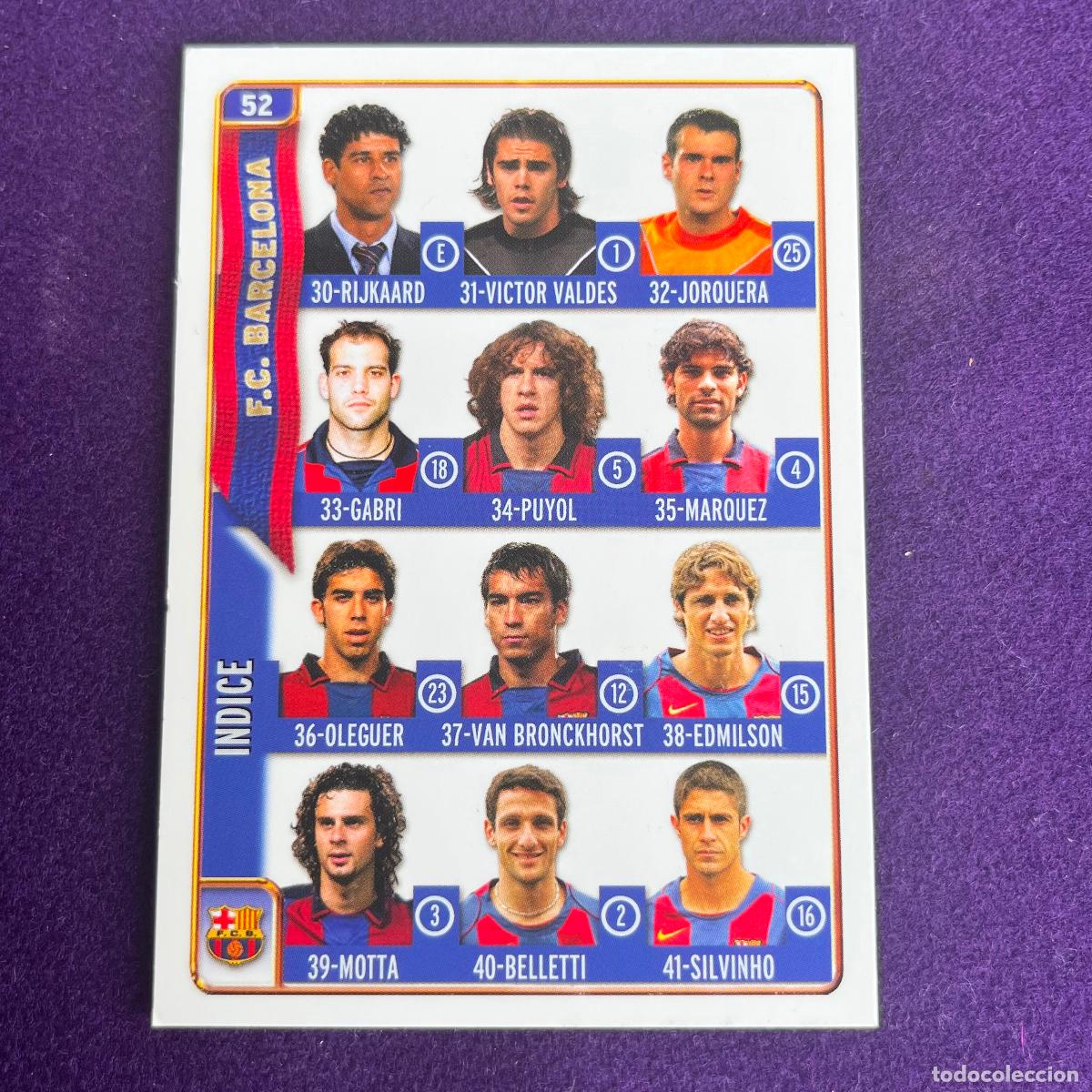 Trading cards: CROMO DE FUTBOL. LAS FICHAS DE LA LIGA 2005. 2004/2005. INDICE. BARCELONA. MUNDICARDS. MC.