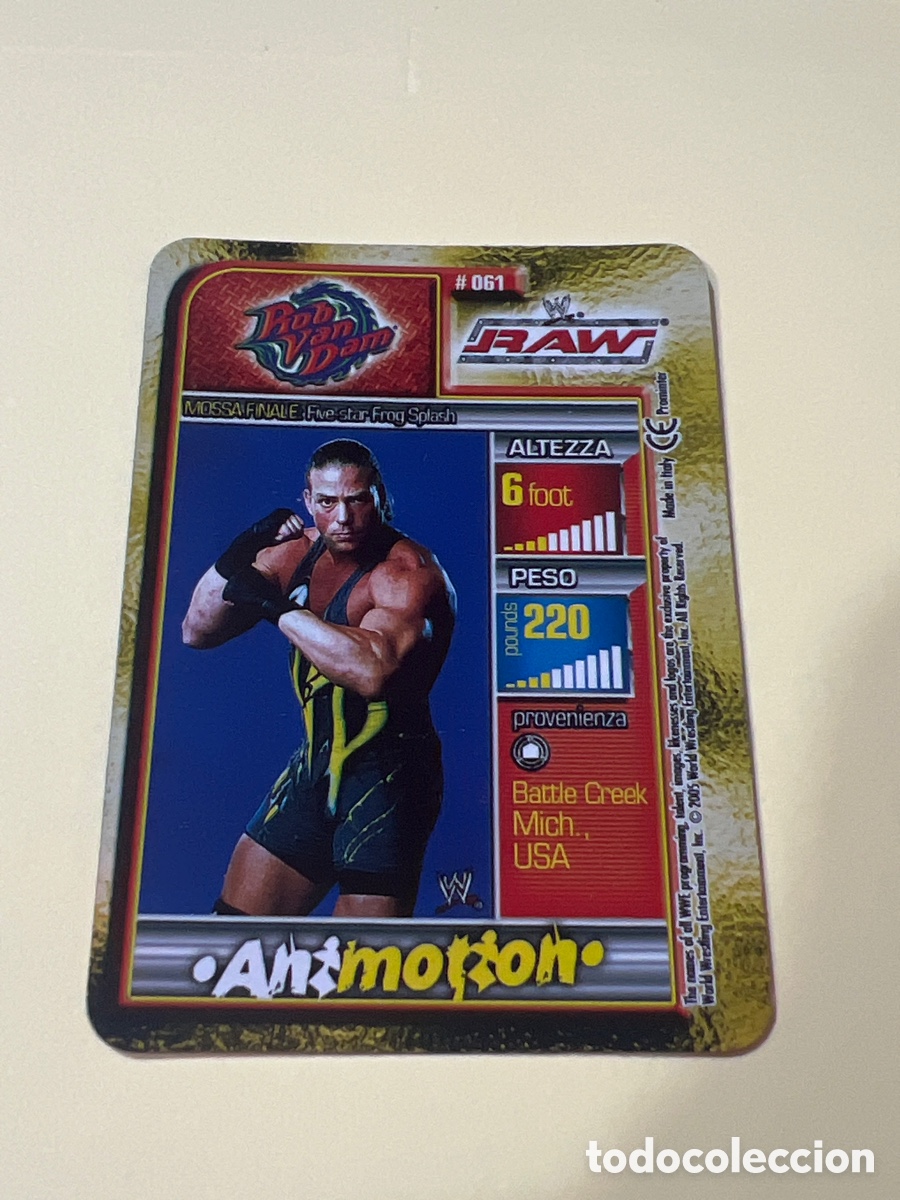 Trading cards: C3400. CROMO TRADING CARDS - ANIMOTION WWE RAW - 061 ROB VAN DAM