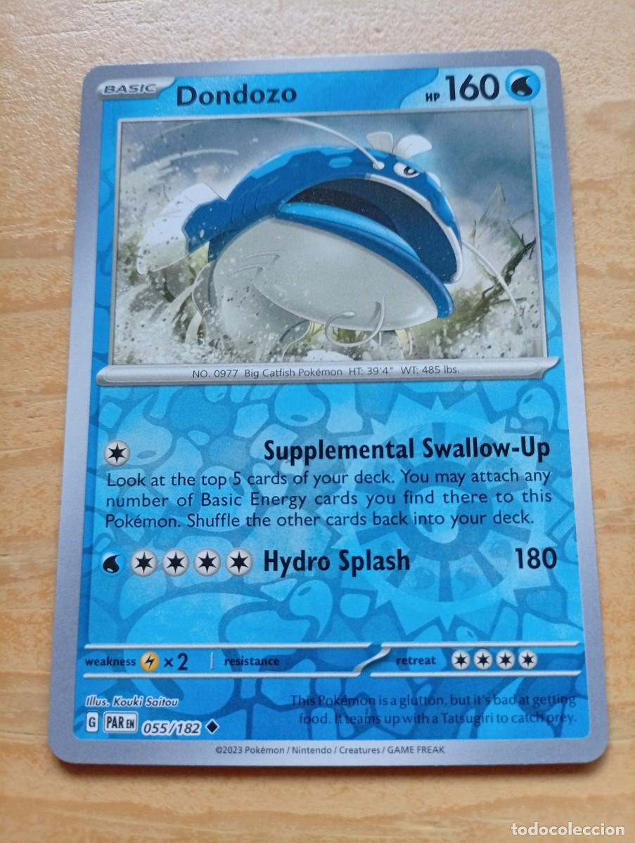 Trading cards: Carta Pok&eacute;mon de Dondozo, edici&oacute;n en ingl&eacute;s. 2023 - N&uacute;mero de carta: 055/182. - Tipo: B&aacute;sico. - HP: