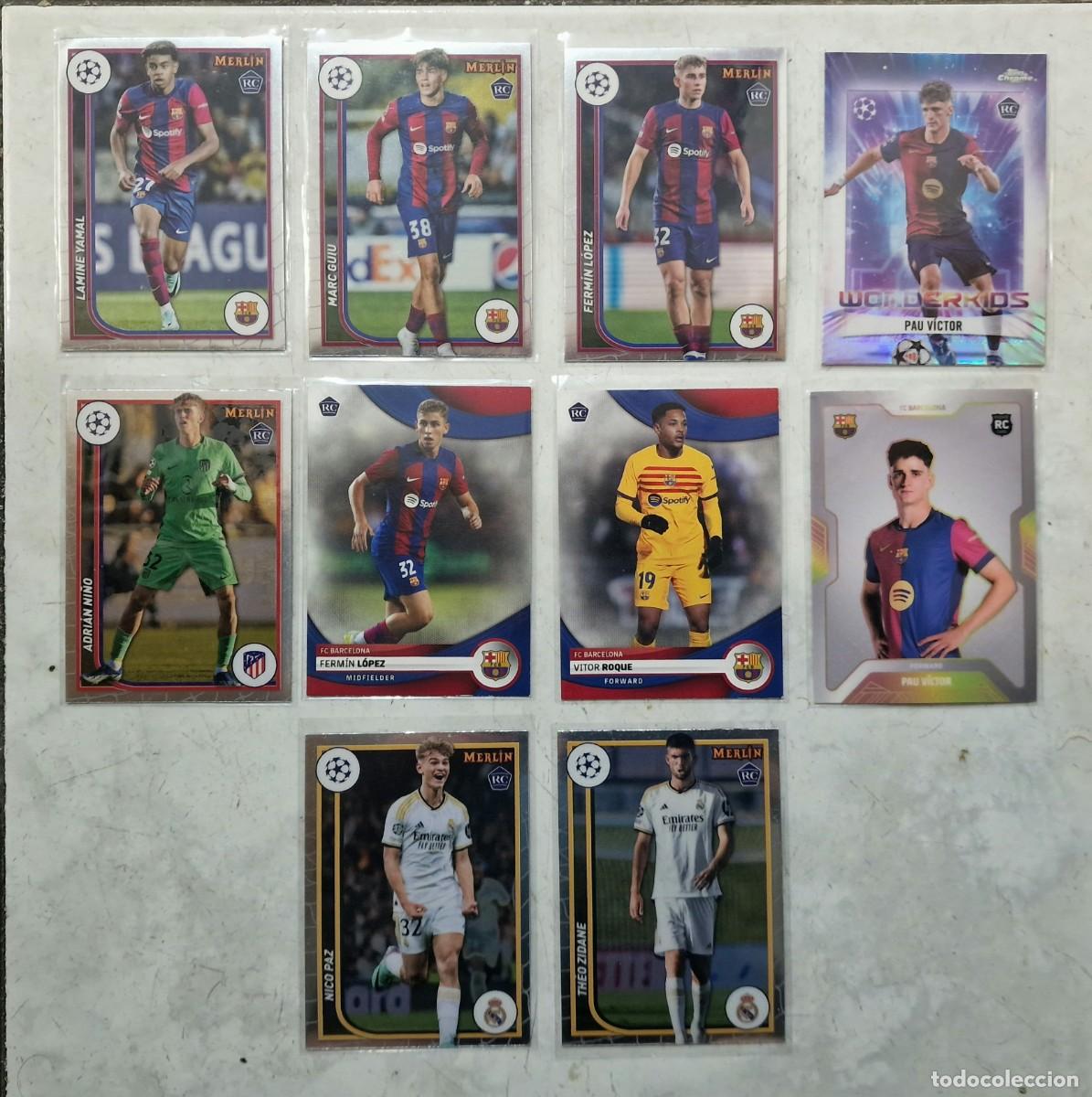 Trading cards: LAMINE YAMAL ROOKIE CARD FERMIN GUIU NICO PAZ ADRI&Aacute;N NI&Ntilde;O T. ZIDANE PAU V&Iacute;CTOR VITOR ROQUE TOPPS.