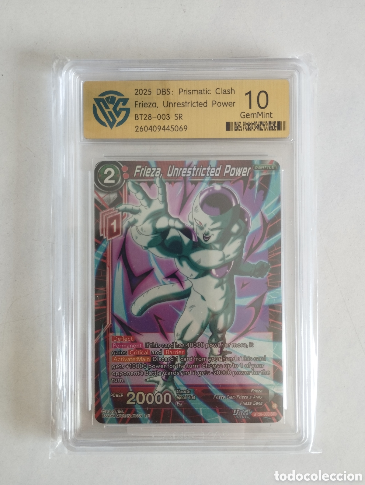 Trading cards: DRAGON BALL FRIEZA CARD GRADEADA CCG 10 GEM MINT 2025