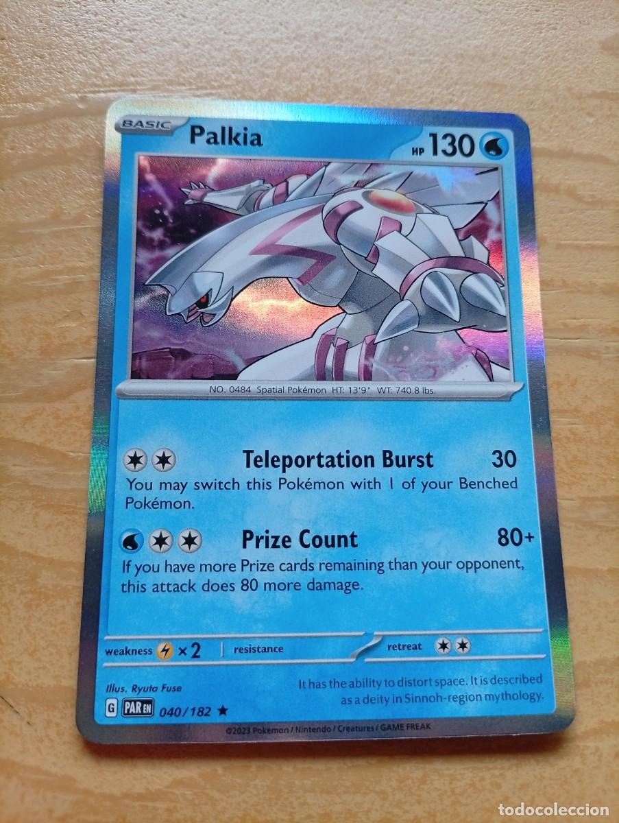 Trading cards: Carta Pok&eacute;mon de Palkia, edici&oacute;n en ingl&eacute;s. Holo - N&uacute;mero de carta: 040/182 - A&ntilde;o: 2023 - Tipo: B&aacute;si
