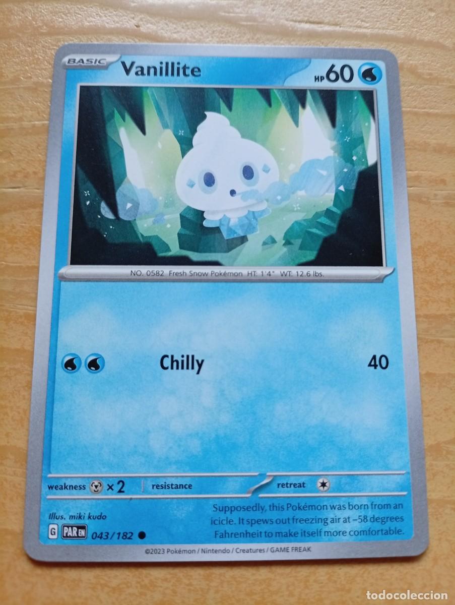 Trading cards: Carta Pok&eacute;mon de Vanillite, edici&oacute;n en ingl&eacute;s. - N&uacute;mero de carta: 43/182 - A&ntilde;o de publicaci&oacute;n: 2023