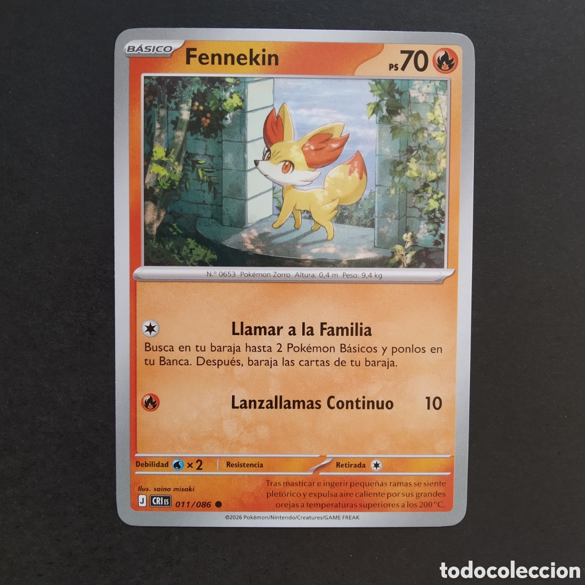 Trading cards: CARTA TCG - N&ordm; 011 - FENNEKIN - CAOS CRECIENTE - POK&Eacute;MON - EN ESPA&Ntilde;OL