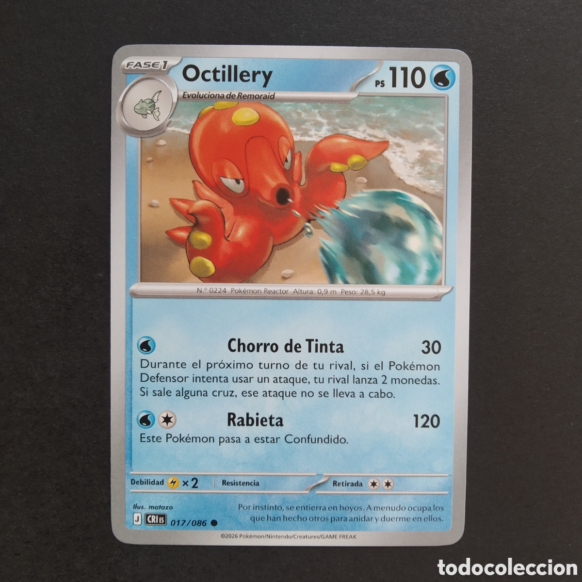 Trading cards: CARTA TCG - N&ordm; 017 - OCTILLERY - CAOS CRECIENTE - POK&Eacute;MON - EN ESPA&Ntilde;OL