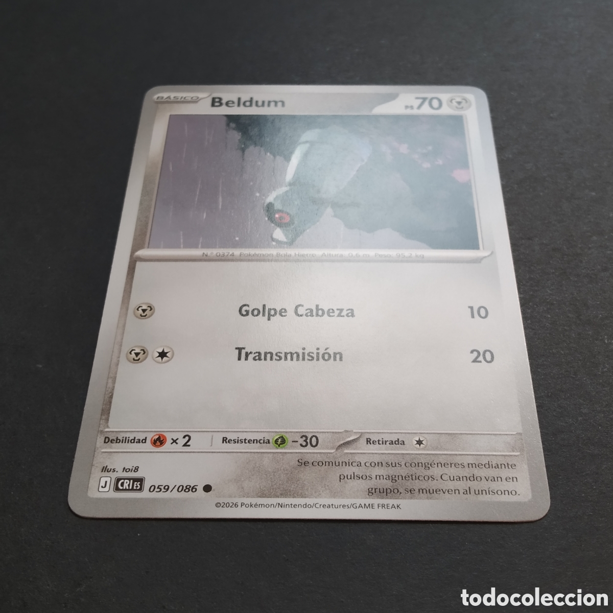 Trading cards: CARTA TCG - N&ordm; 059 - BELDUM - CAOS CRECIENTE - POK&Eacute;MON - EN ESPA&Ntilde;OL - Foto 3