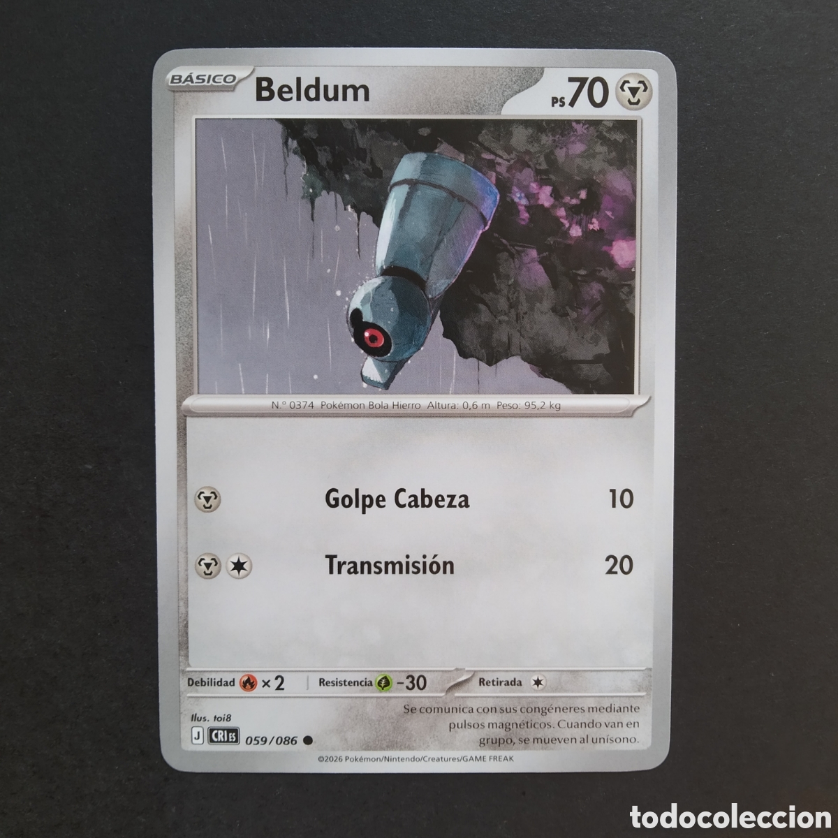 Trading cards: CARTA TCG - N&ordm; 059 - BELDUM - CAOS CRECIENTE - POK&Eacute;MON - EN ESPA&Ntilde;OL