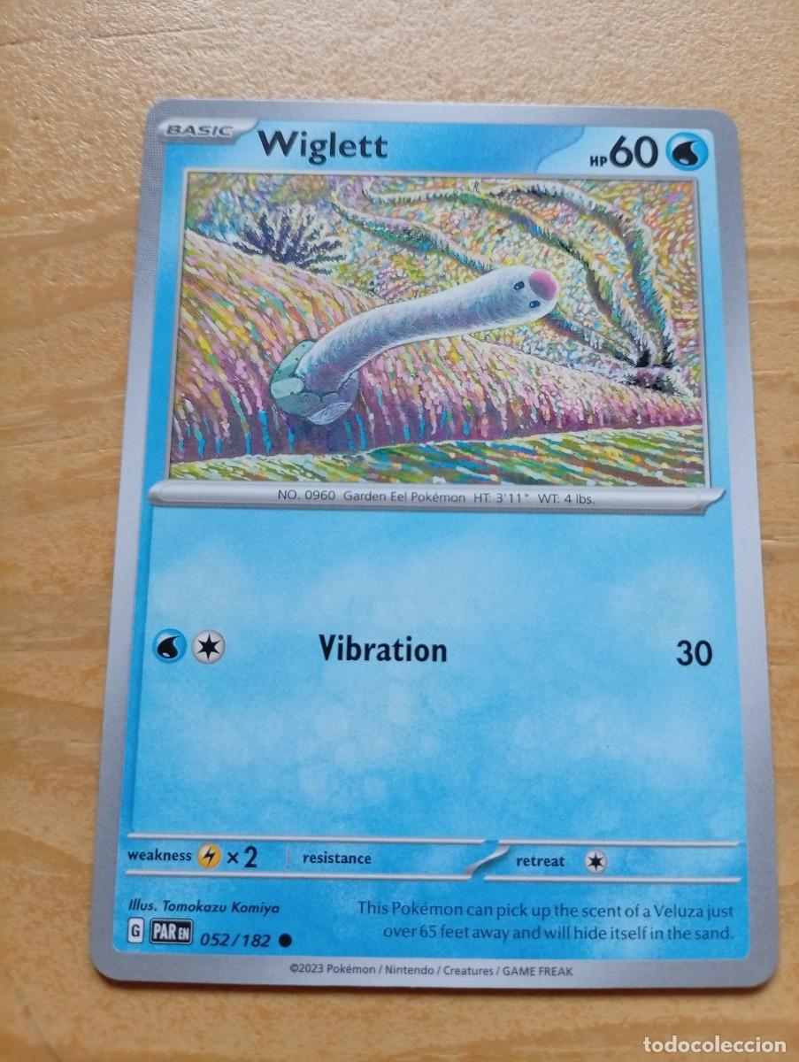 Trading cards: Carta de Pok&eacute;mon de Wiglett, edici&oacute;n en ingl&eacute;s. - N&uacute;mero de carta: 52/182. - A&ntilde;o de publicaci&oacute;n: 20