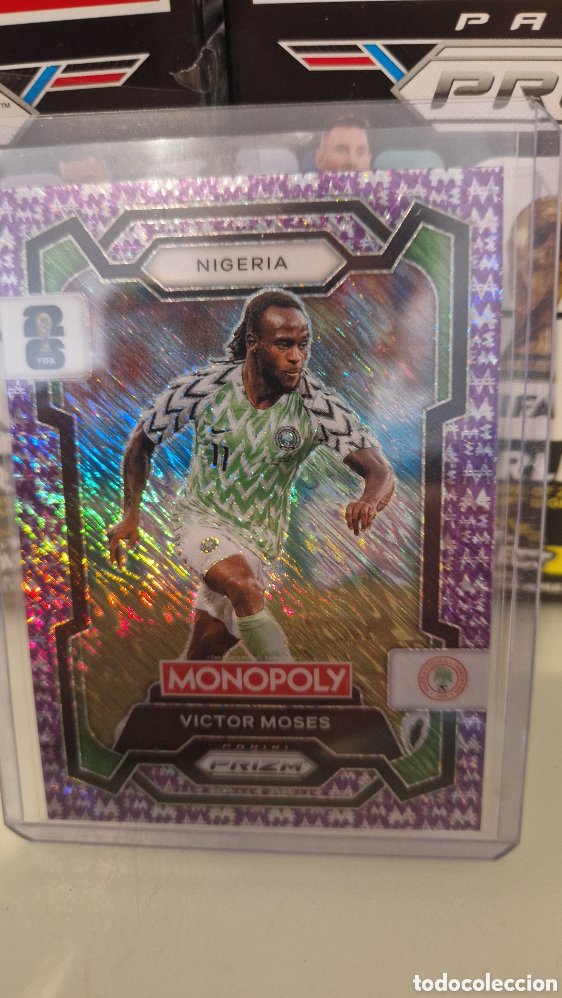 Trading cards: VICTOR MOSES - 2026 Panini Prizm Monopoly FIFA World Cup - Purple Big Money Shimmer #03/50 - Nige
