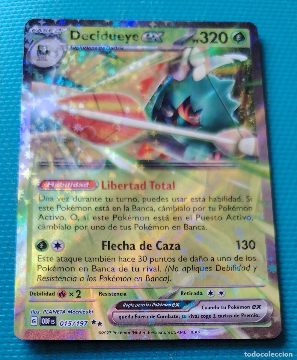 Trading cards: CARTA POKEMON EN ESPA&Ntilde;OL - DECIDUEYE EX 015 / 197 - FASE 2 - MUY RARA ** - ORIGINAL - NUEVA MD MINT