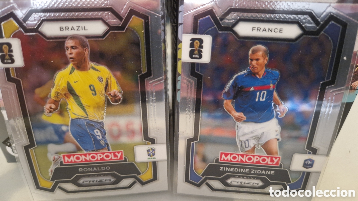 Trading cards: LOTE LEYENDAS - 2026 Panini Prizm Monopoly FIFA World Cup Ronaldo (Brasil) + Zinedine Zidane (Fra