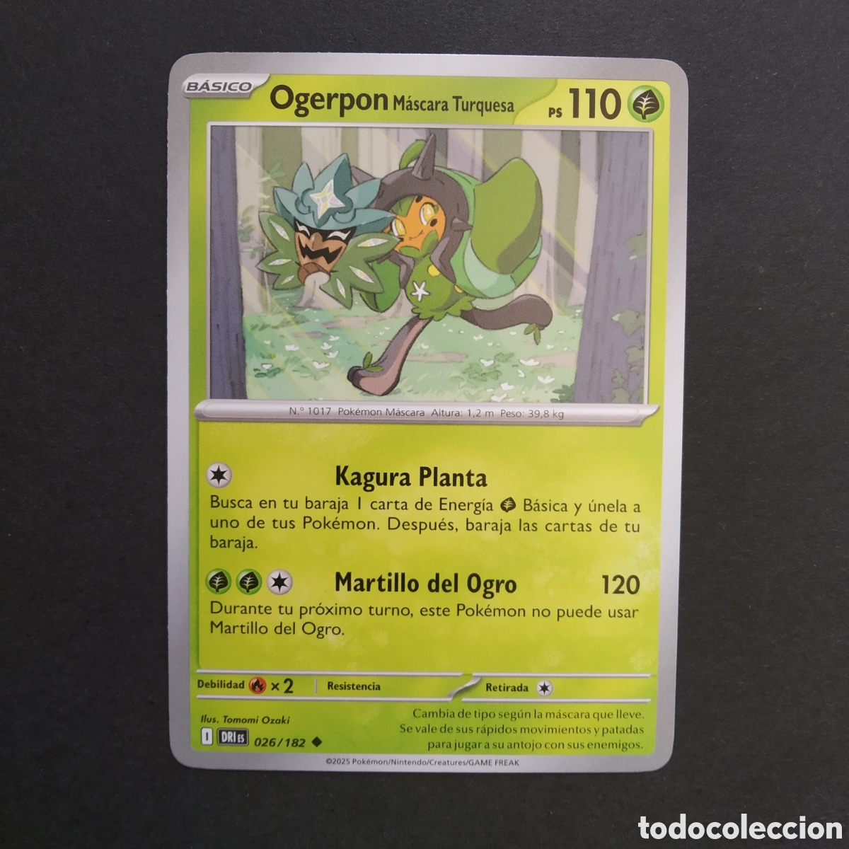 Trading cards: CARTA TCG - N&ordm; 026 - OGERPON M&Aacute;SCARA TURQUESA - RIVALES PREDESTINADOS - POK&Eacute;MON - EN ESPA&Ntilde;OL