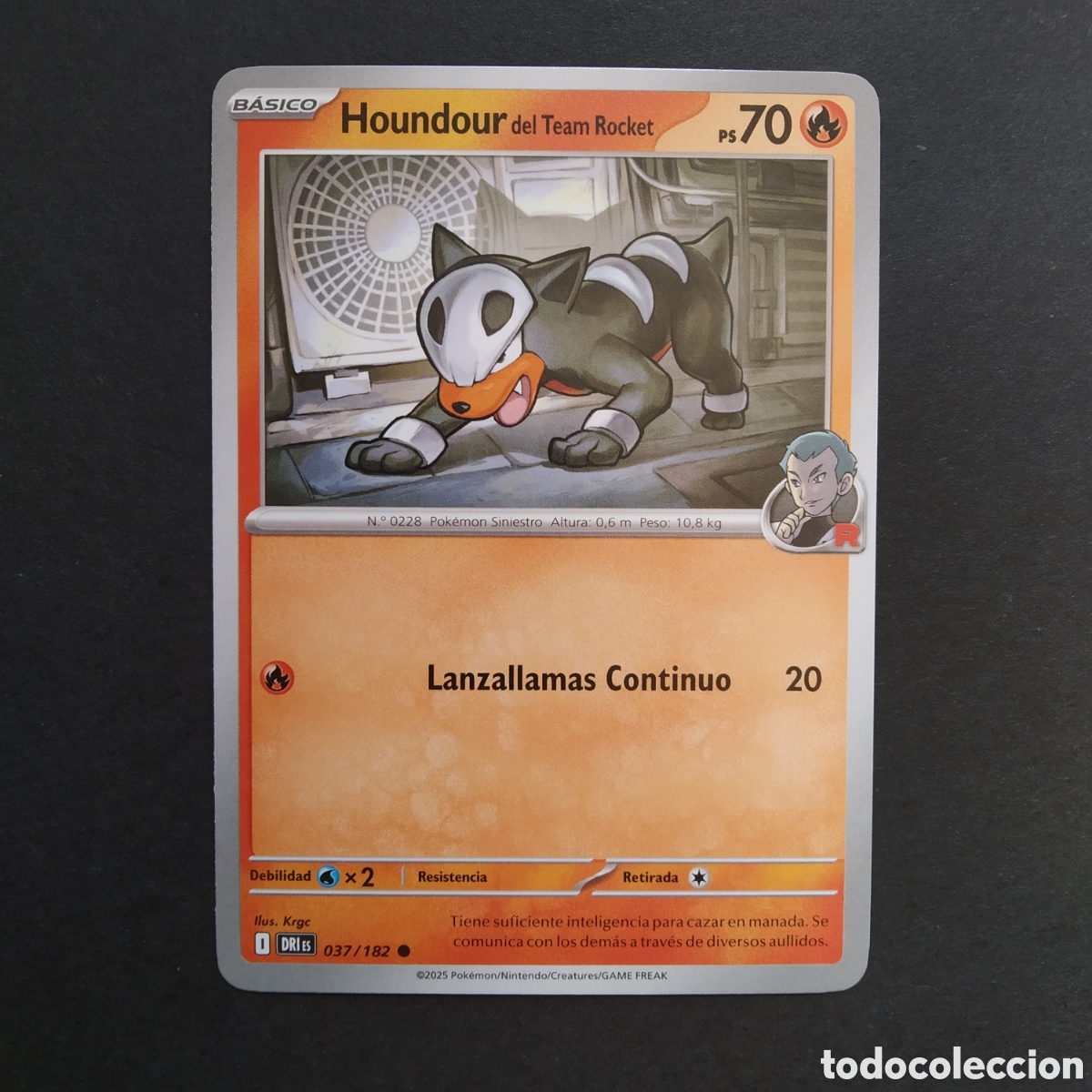 Trading cards: CARTA TCG - N&ordm; 037 - HOUNDOUR DEL TEAM ROCKET - RIVALES PREDESTINADOS - POK&Eacute;MON - EN ESPA&Ntilde;OL