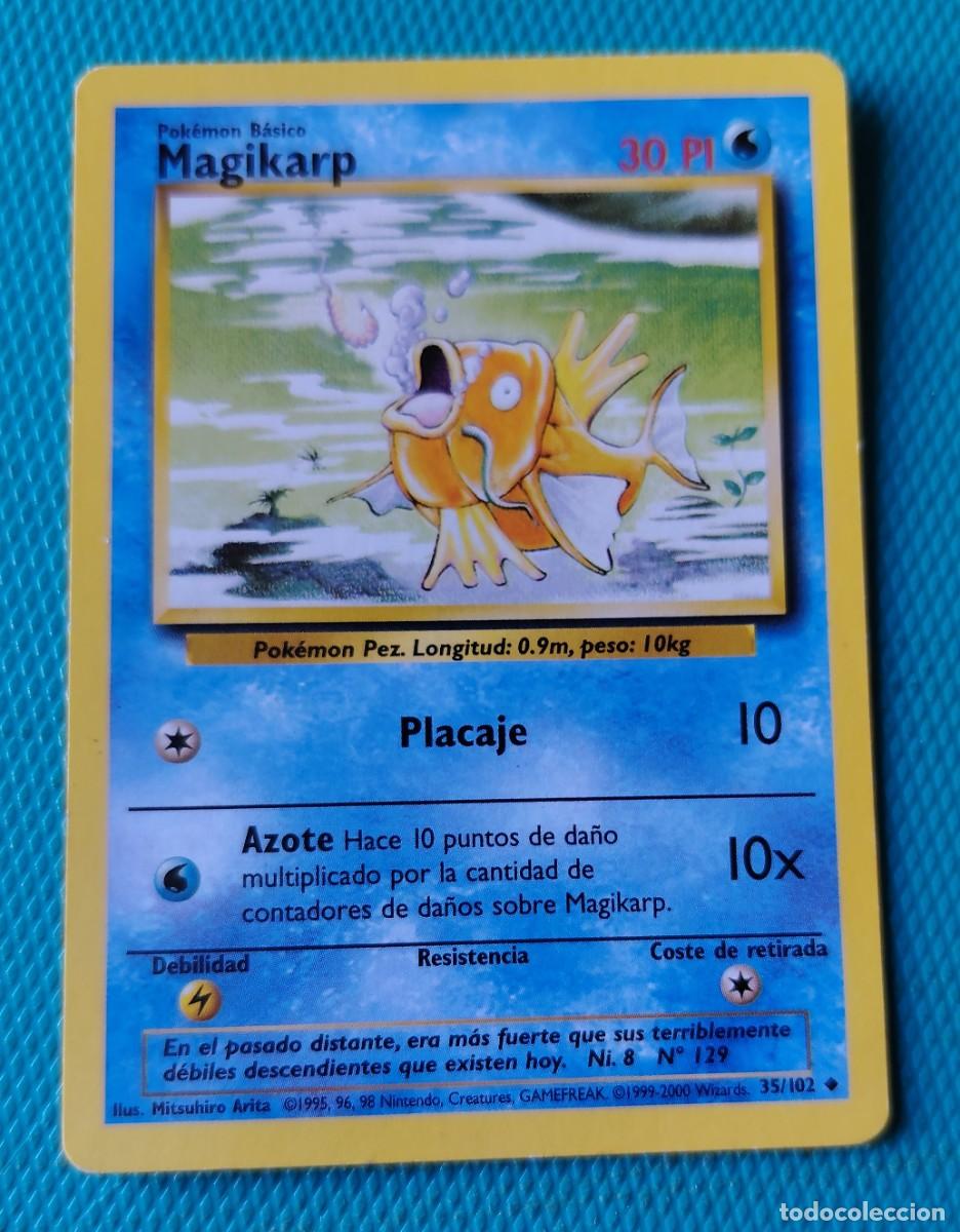 Trading cards: CARTA POKEMON EN ESPA&Ntilde;OL - PRIMERA EDICION - MAGIKARP 25 / 102 - BASICO - ORIGINAL - USADA -220POK