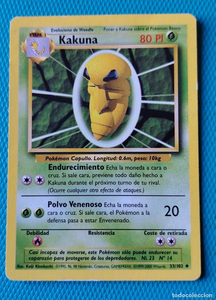 Trading cards: CARTA POKEMON EN ESPA&Ntilde;OL - PRIMERA EDICION - KAKUNA 33 / 102 - ETAPA 1 - ORIGINAL - USADA -221POK