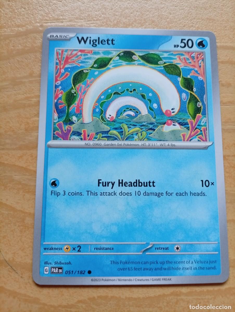 Trading cards: Carta Pok&eacute;mon de Wiglett, edici&oacute;n en ingl&eacute;s. - N&uacute;mero de carta: 51/182 - A&ntilde;o de publicaci&oacute;n: 2023 -
