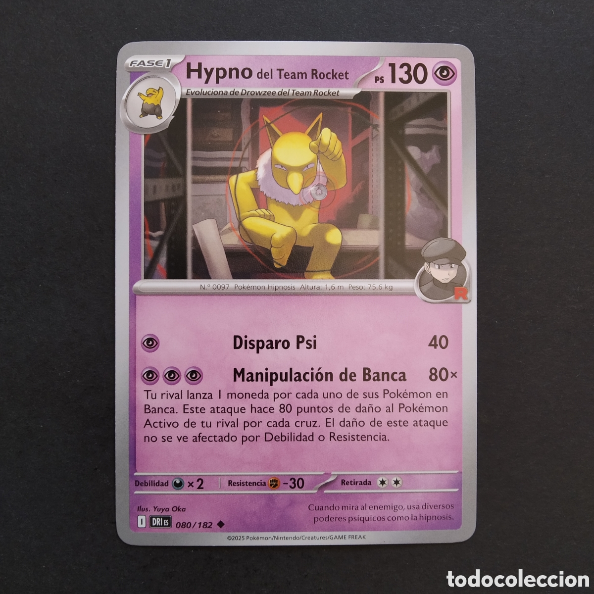 Trading cards: CARTA TCG - N&ordm; 080 - HYPNO DEL TEAM ROCKET - RIVALES PREDESTINADOS - POK&Eacute;MON - EN ESPA&Ntilde;OL