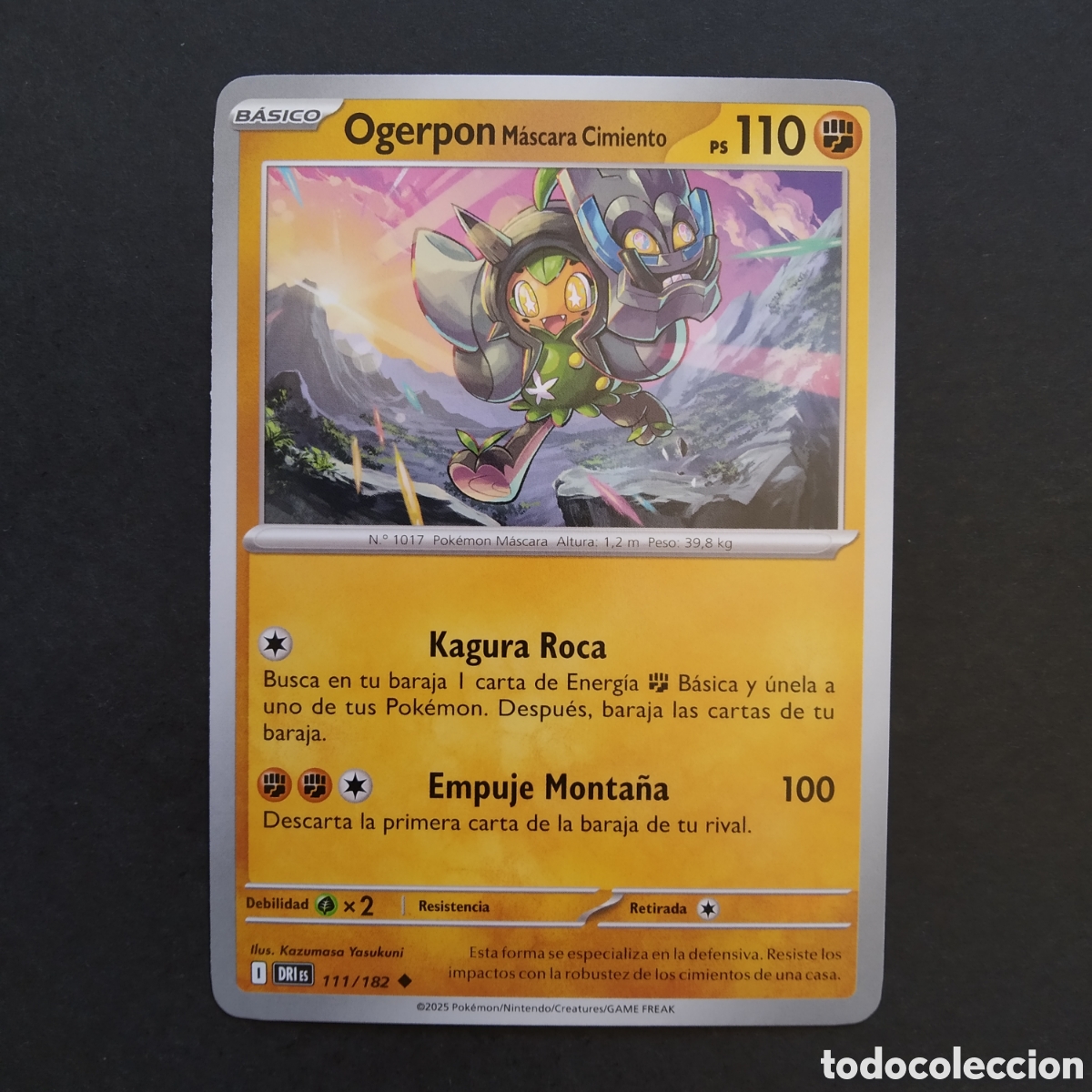 Trading cards: CARTA TCG - N&ordm; 111 - OGERPON M&Aacute;SCARA CIMIENTO - RIVALES PREDESTINADOS - POK&Eacute;MON - EN ESPA&Ntilde;OL