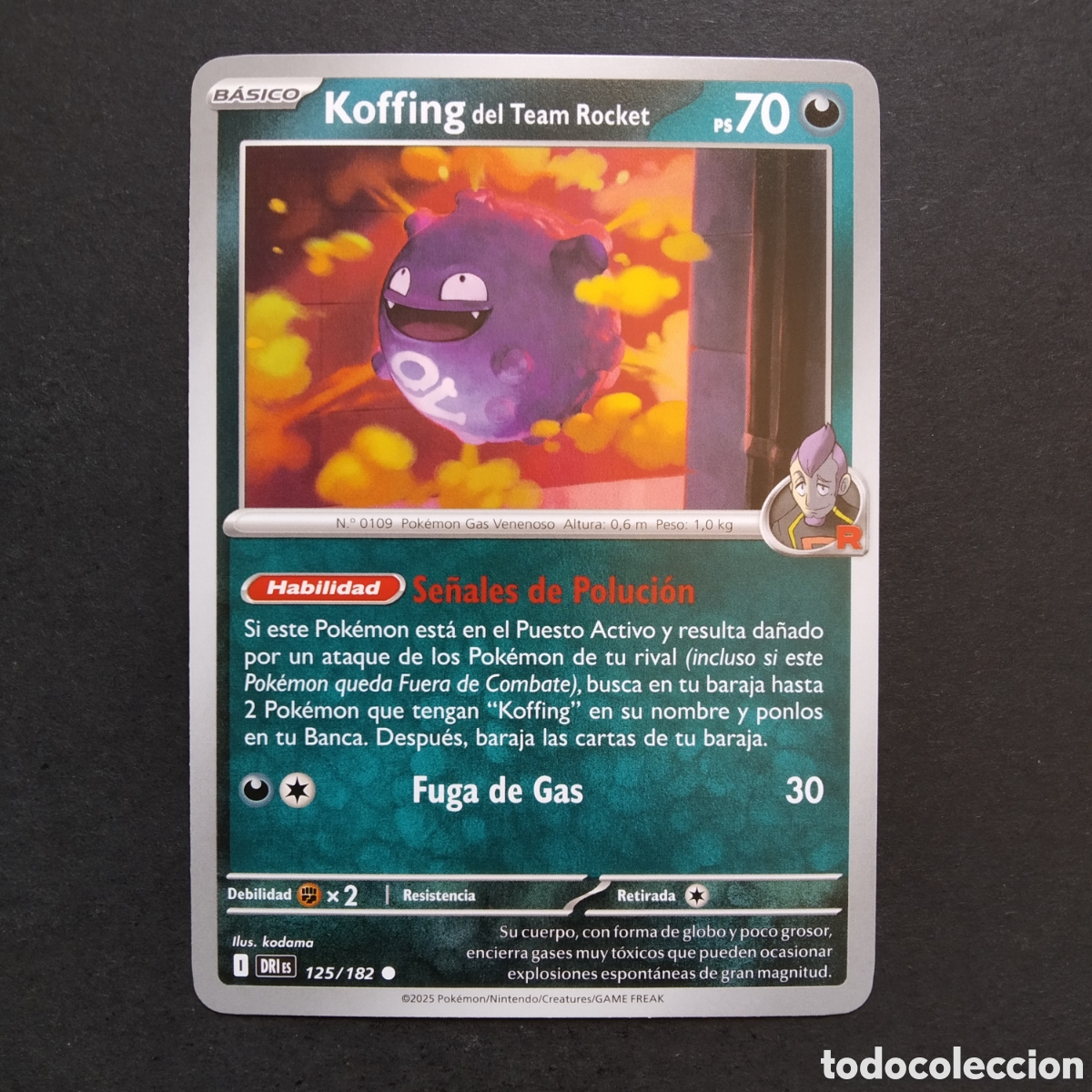 Trading cards: CARTA TCG - N&ordm; 125 - KOFFING DEL TEAM ROCKET - RIVALES PREDESTINADOS - POK&Eacute;MON - EN ESPA&Ntilde;OL