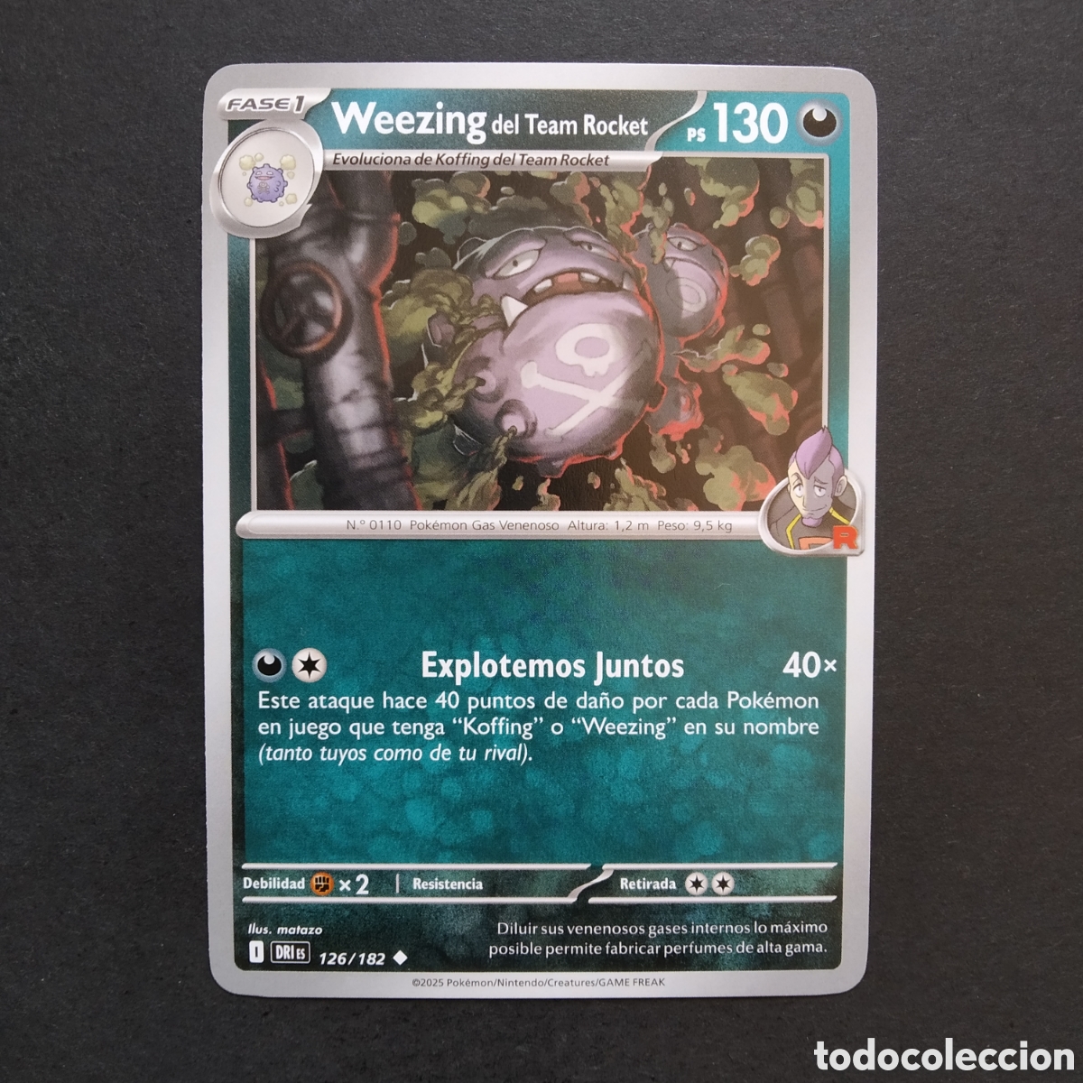 Trading cards: CARTA TCG - N&ordm; 126 - WEEZING DEL TEAM ROCKET - RIVALES PREDESTINADOS - POK&Eacute;MON - EN ESPA&Ntilde;OL