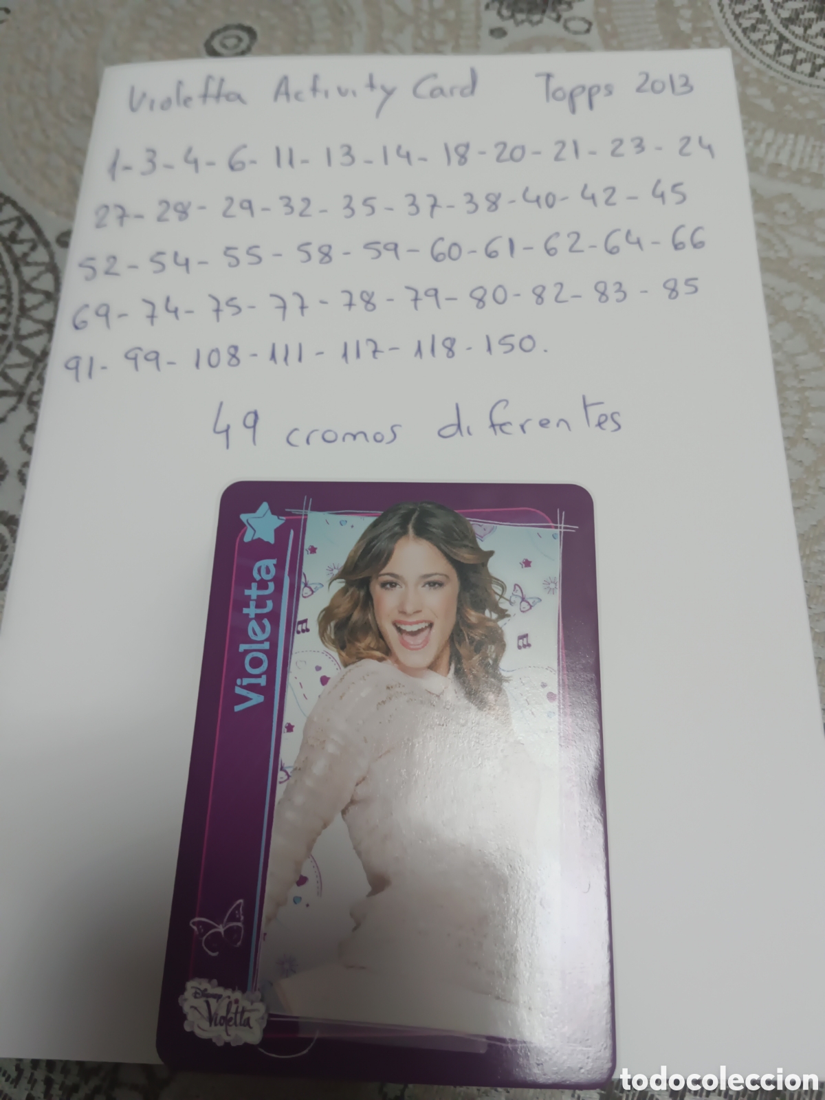 Trading cards: Cromos Violetta Activity Card.