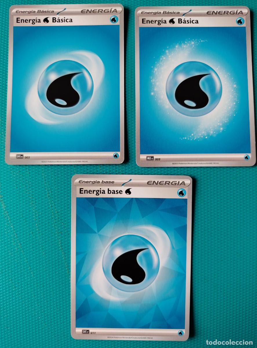 Sammelkarten: 3 CARTAS POKEMON EN ESPA&Ntilde;OL - ENERGIA 003 Y 011 - BASICA - ORIGINALES - NUEVAS MD MINT
