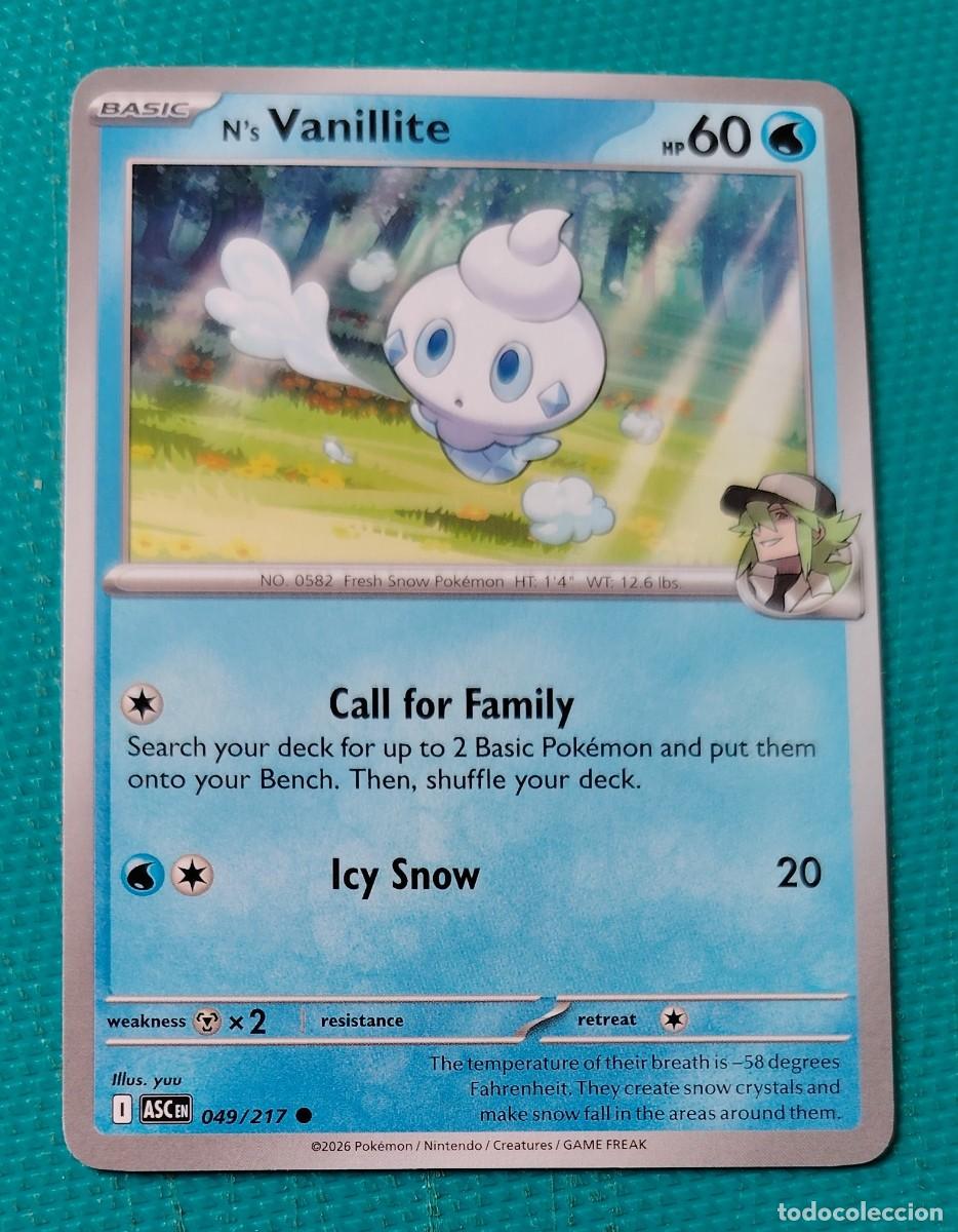Figurine Collezionabili: CARTA POKEMON EN INGLES - VANILLITE 049 / 217 - BASICO - ORIGINAL - NUEVA MD MINT