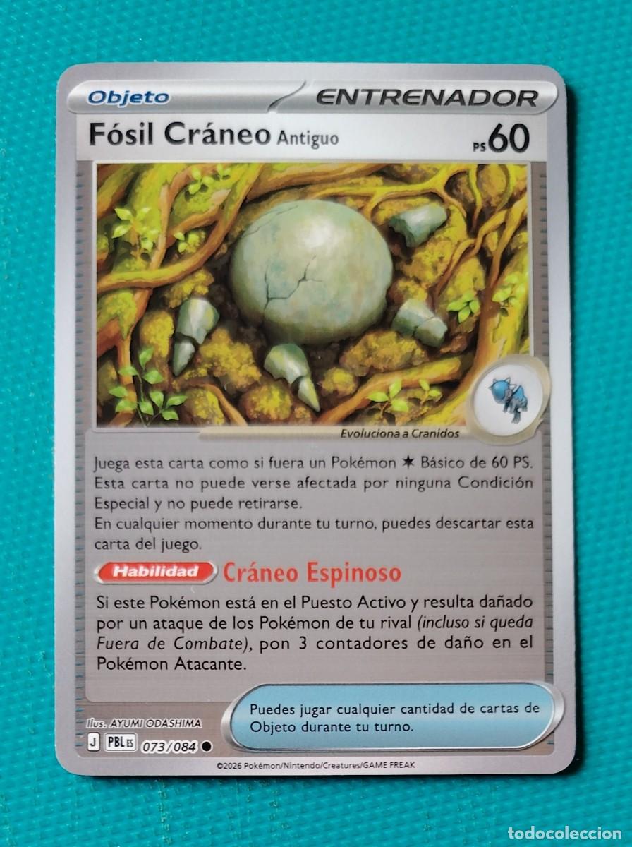 Trading cards: CARTA POKEMON EN ESPA&Ntilde;OL - FOSIL CRANEO 073 / 084 - ENTRENADOR - ORIGINAL - NUEVA MD MINT
