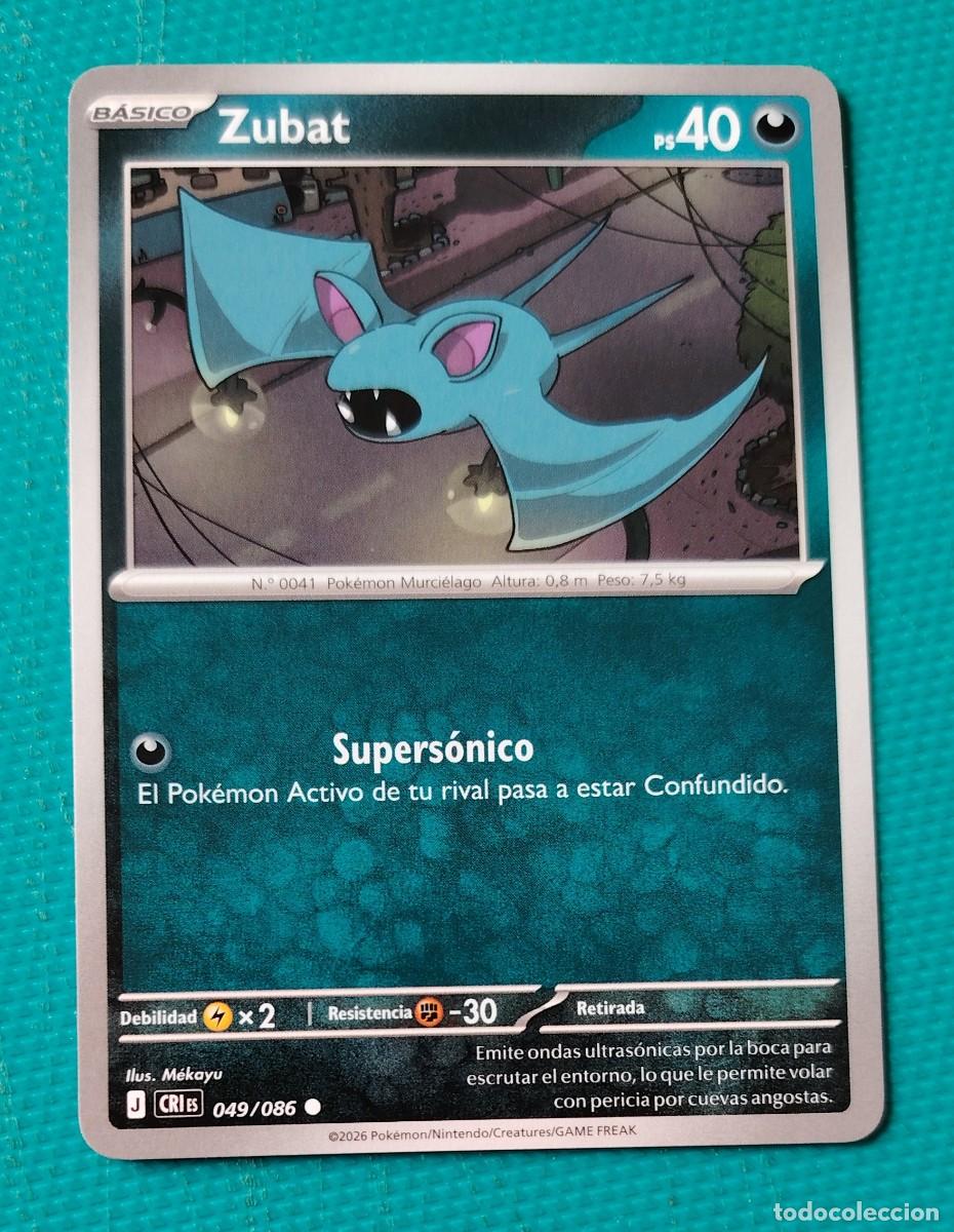 Trading cards: CARTA POKEMON EN ESPA&Ntilde;OL - ZUBAT 049 / 086 - BASICO - ORIGINAL - NUEVA MD MINT