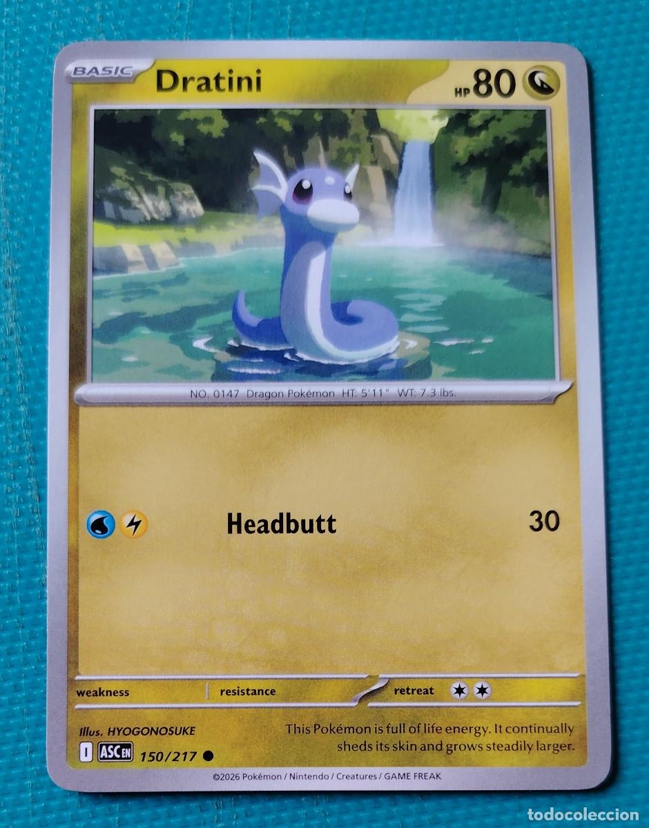 Trading cards: CARTA POKEMON EN INGLES - DRATINI 150 / 217 - BASICO - ORIGINAL - NUEVA MD MINT