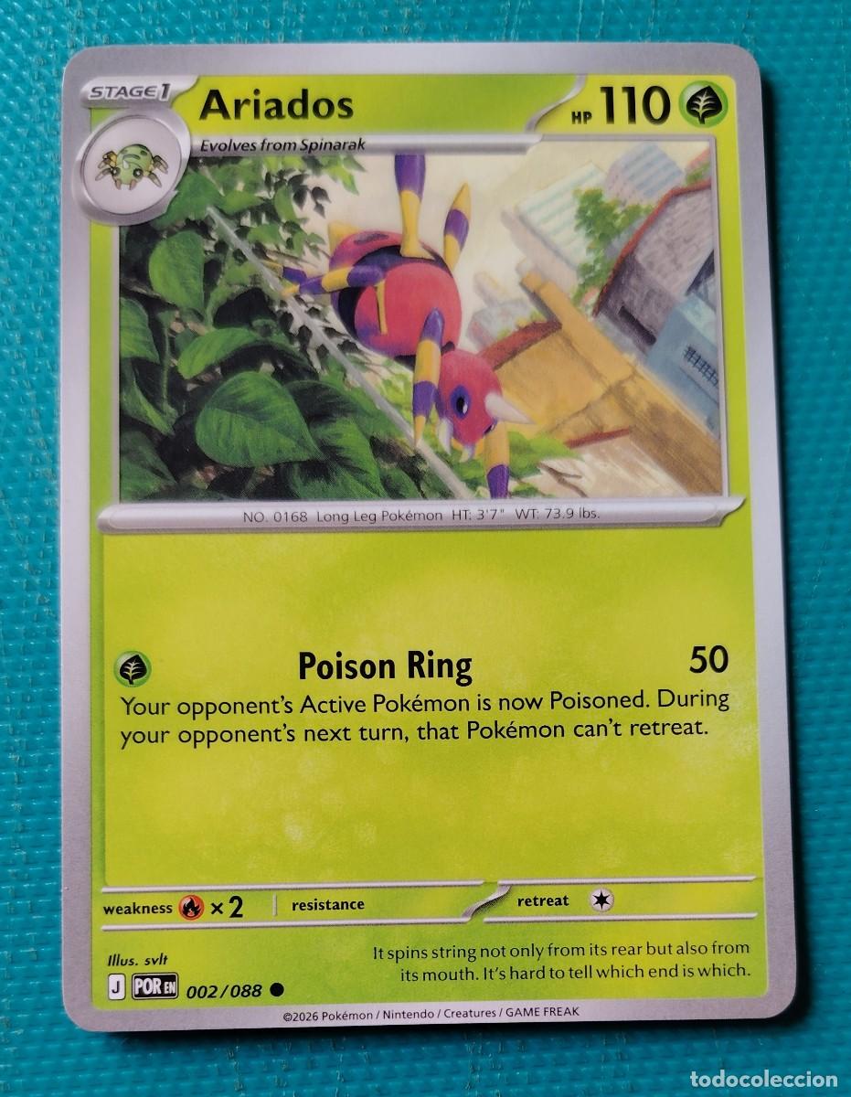 Trading cards: CARTA POKEMON EN INGLES - ARIADOS 002 / 088 - FASE 1 - ORIGINAL - NUEVA MD MINT