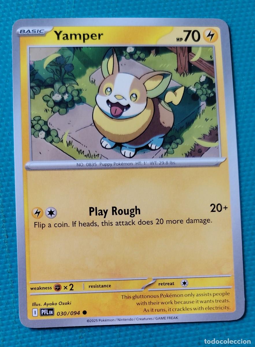 Trading cards: CARTA POKEMON EN INGLES - YAMPER 030 / 094 - BASICO - ORIGINAL - NUEVA MD MINT