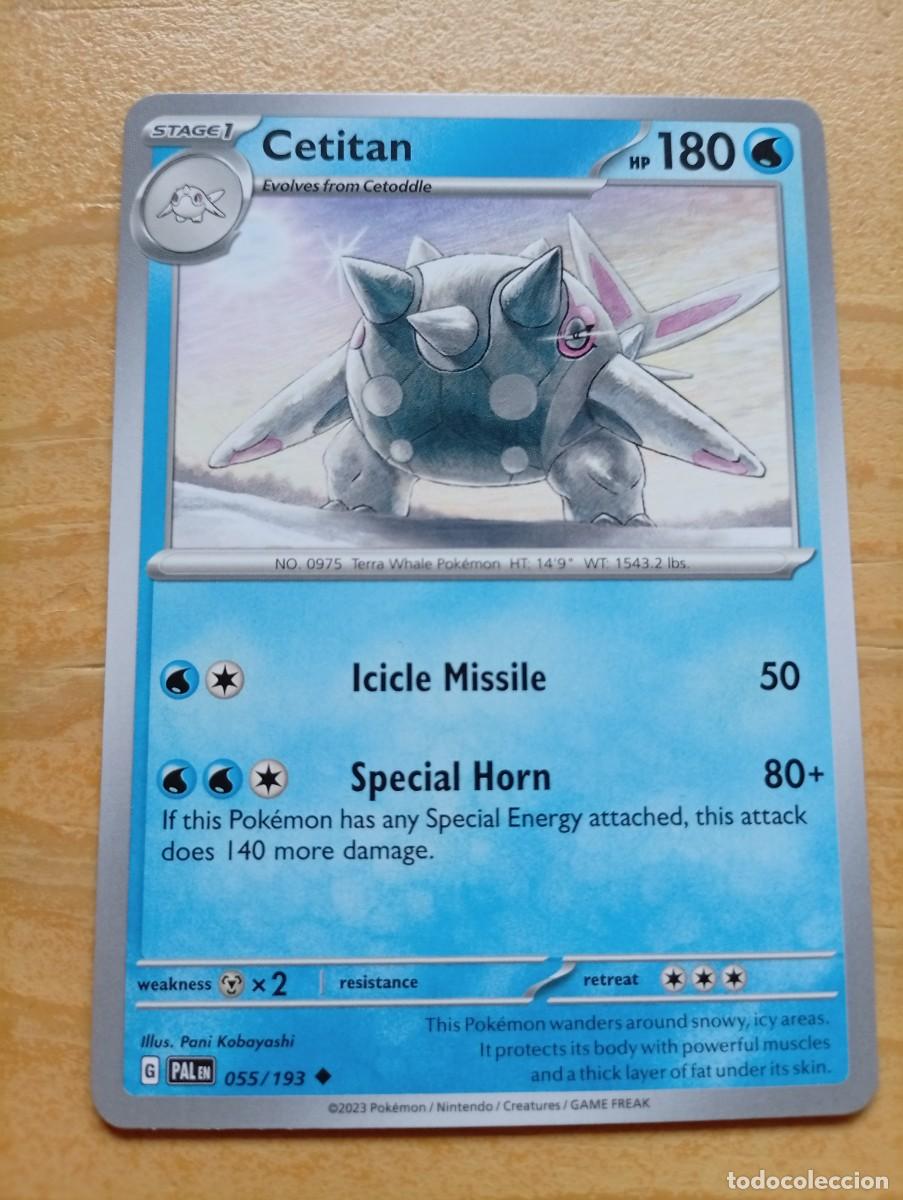Trading cards: Carta Pok&eacute;mon de Cetitan, edici&oacute;n en ingl&eacute;s del a&ntilde;o 2023. - N&uacute;mero de carta: 055/193. - Etapa: Stag