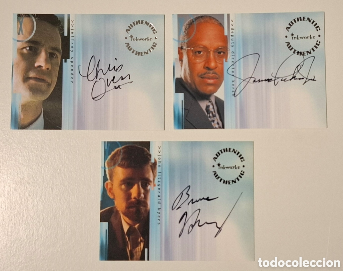 Trading cards: X-Files lote de 3 Autograph Cards