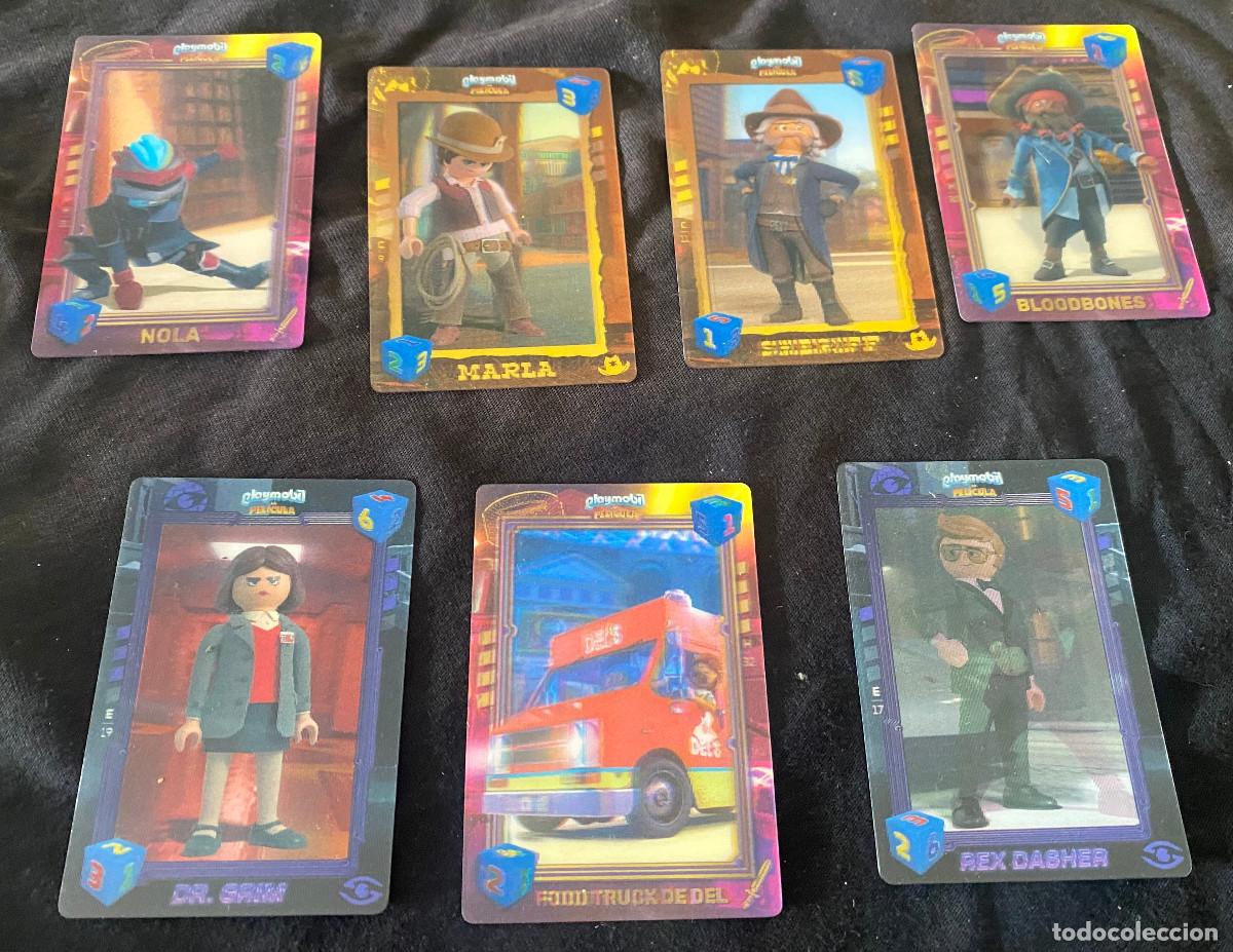 Trading cards: 7 trading cards de 'Playmobil - La pel&iacute;cula'. Hologr&aacute;ficas. A&ntilde;o 2019. Como nuevas.