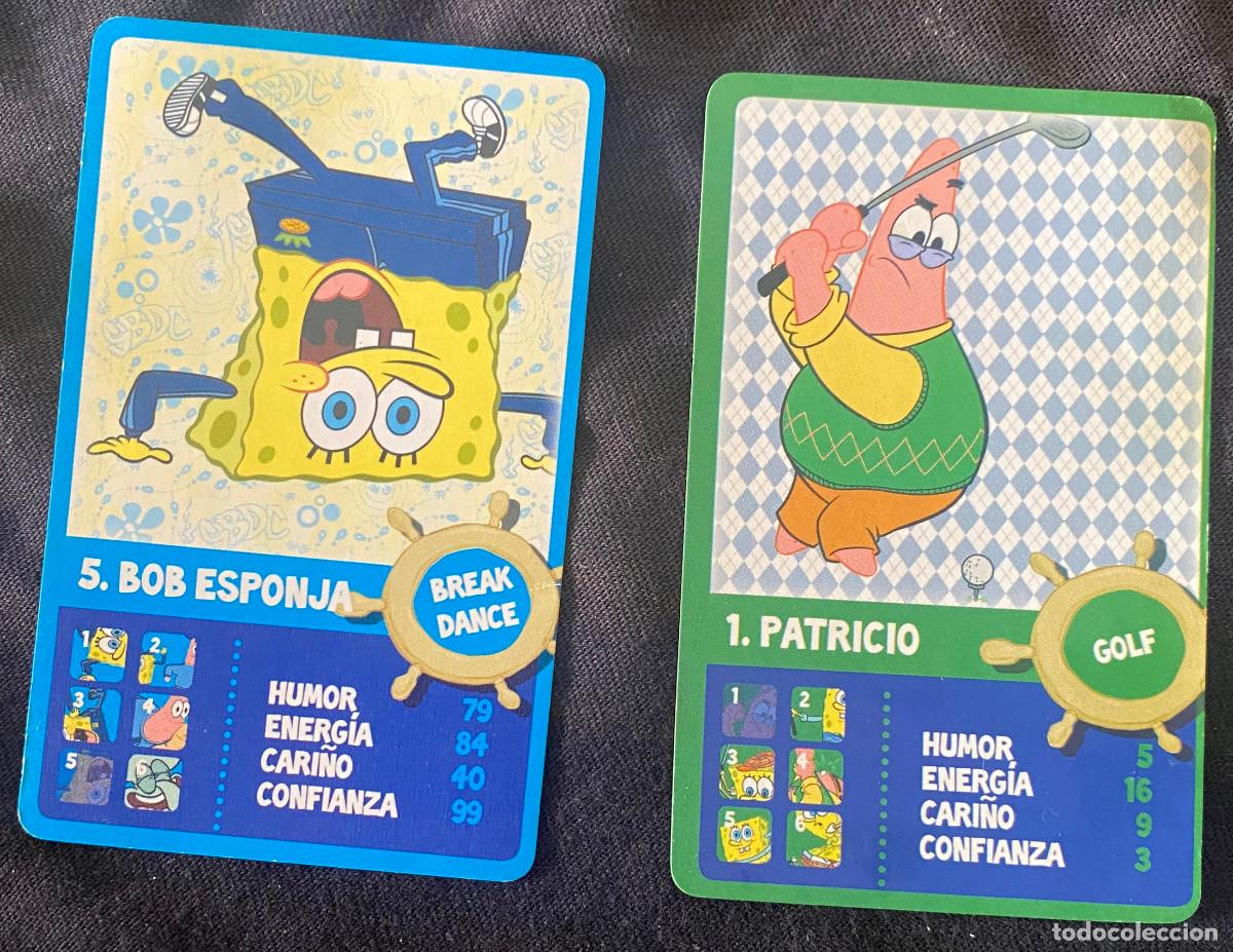 Trading cards: 2 trading cards de 'Bob Esponja'. Colecci&oacute;n de El Corte Ingl&eacute;s. A&ntilde;o 2010. Buen estado.