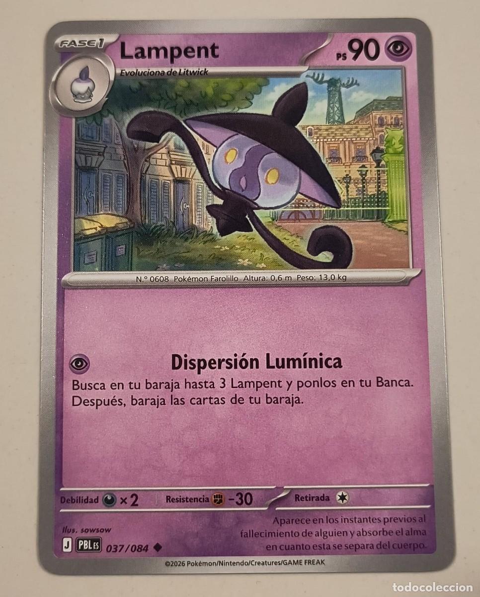 Trading Cards: CARTA POKEMON LAMPENT 37/84 - ESPA&Ntilde;OL - COLECCION OSCURIDAD ABSOLUTA - TRADING CARDS