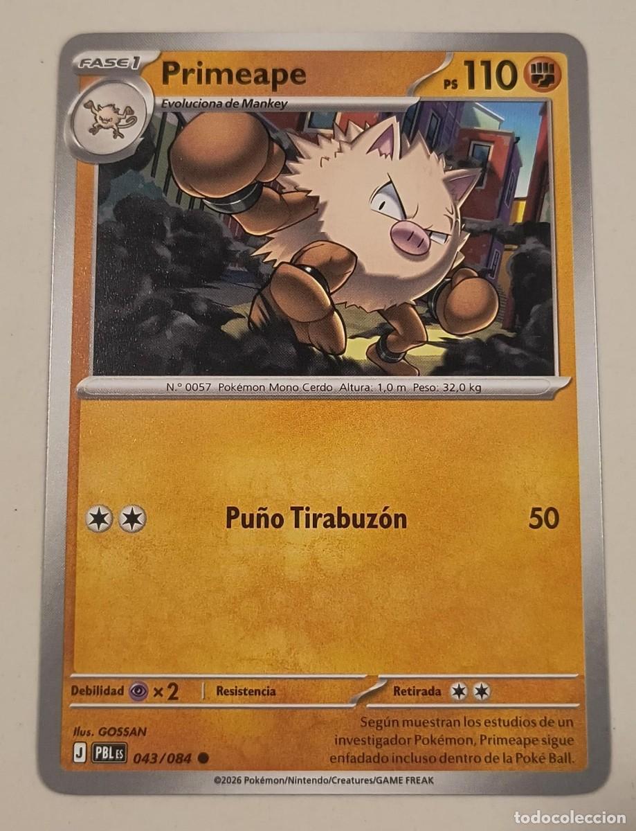 Cartas Colecion&aacute;veis: CARTA POKEMON PRIMEAPE 43/84 - ESPA&Ntilde;OL - COLECCION OSCURIDAD ABSOLUTA - TRADING CARDS