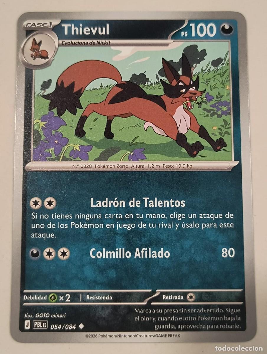 Trading cards: CARTA POKEMON THIEVUL 54/84 - ESPA&Ntilde;OL - COLECCION OSCURIDAD ABSOLUTA - TRADING CARDS