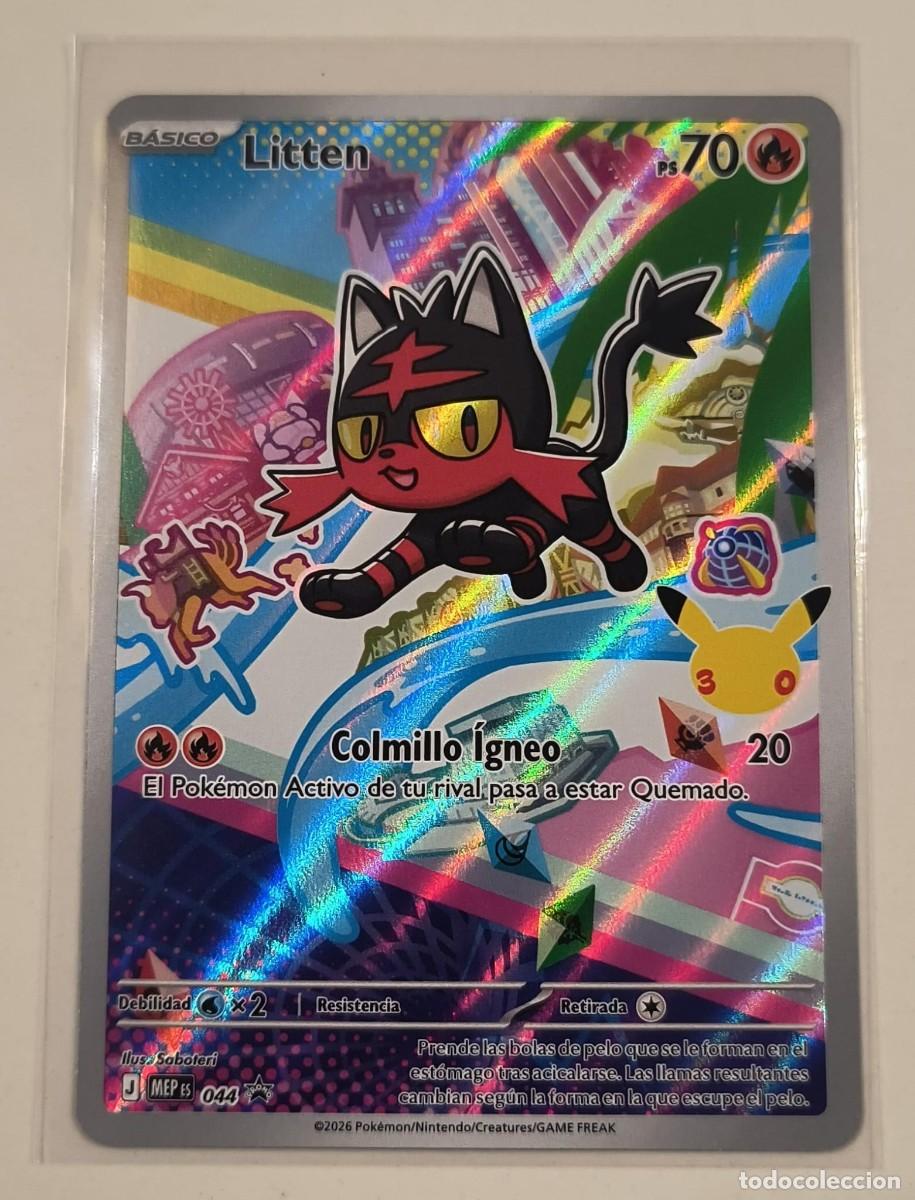 Trading cards: CARTA POKEMON LITTEN PROMO 44 - ESPA&Ntilde;OL - ART - FIRST PARTNER - TRADING CARDS