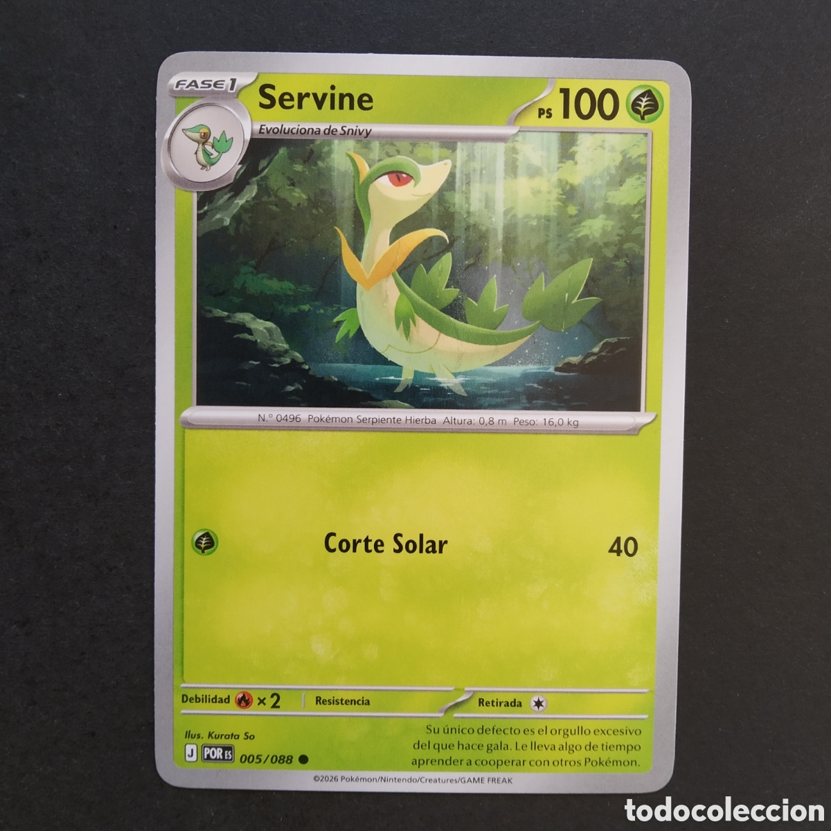 Cartes &agrave; &Eacute;changer: CARTA TCG - N&ordm; 005 - SERVINE - EQUILIBRIO PERFECTO - POK&Eacute;MON - EN ESPA&Ntilde;OL
