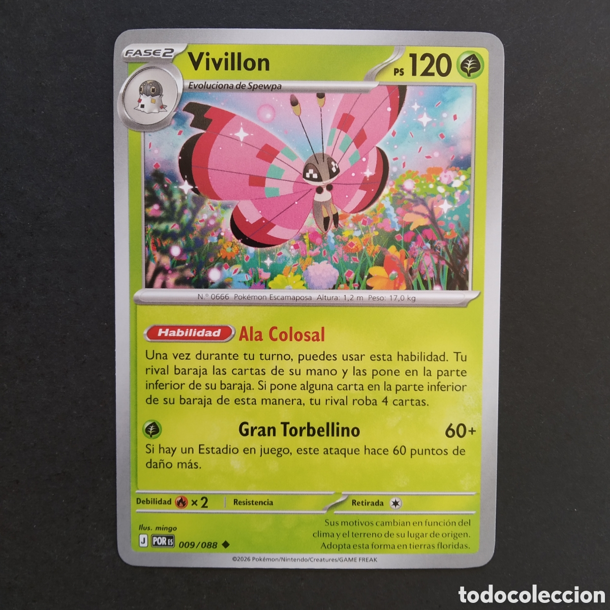 Trading cards: CARTA TCG - N&ordm; 009 - VIVILLON - EQUILIBRIO PERFECTO - POK&Eacute;MON - EN ESPA&Ntilde;OL